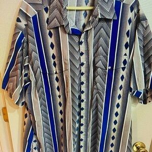 Panhandle Slim Blue and Black Patterned Shirt